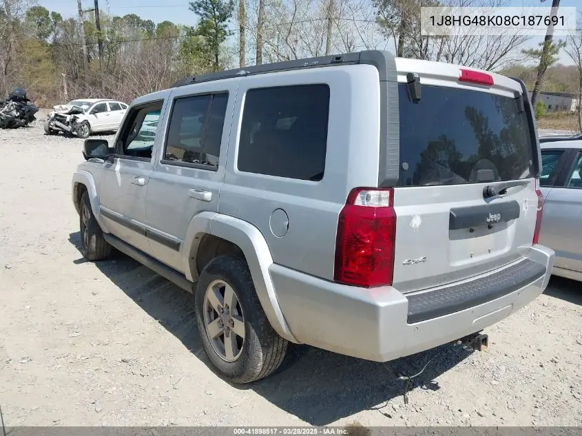 2008 Jeep Commander Sport VIN: 1J8HG48K08C187691 Lot: 41898517