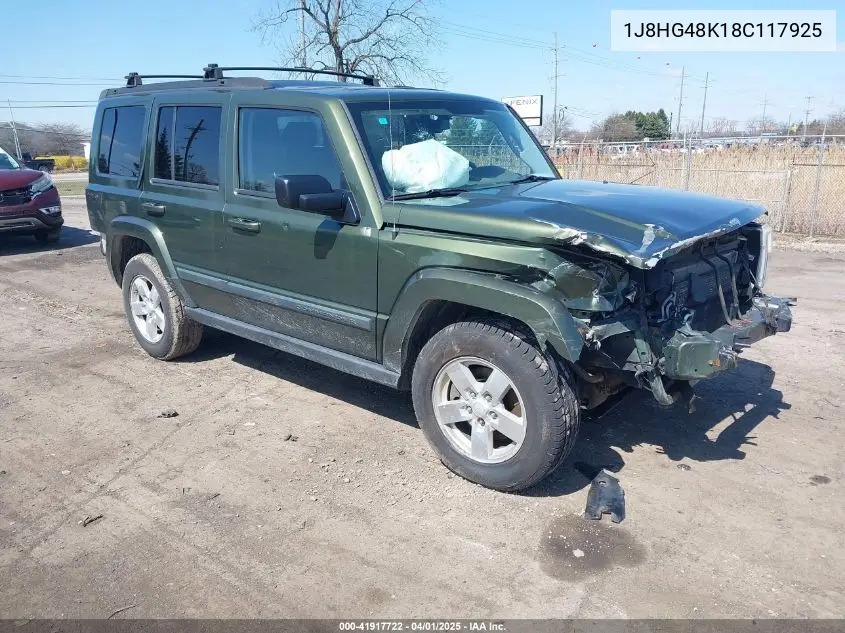 2008 Jeep Commander Sport VIN: 1J8HG48K18C117925 Lot: 41917722