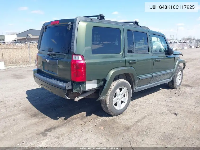 2008 Jeep Commander Sport VIN: 1J8HG48K18C117925 Lot: 41917722