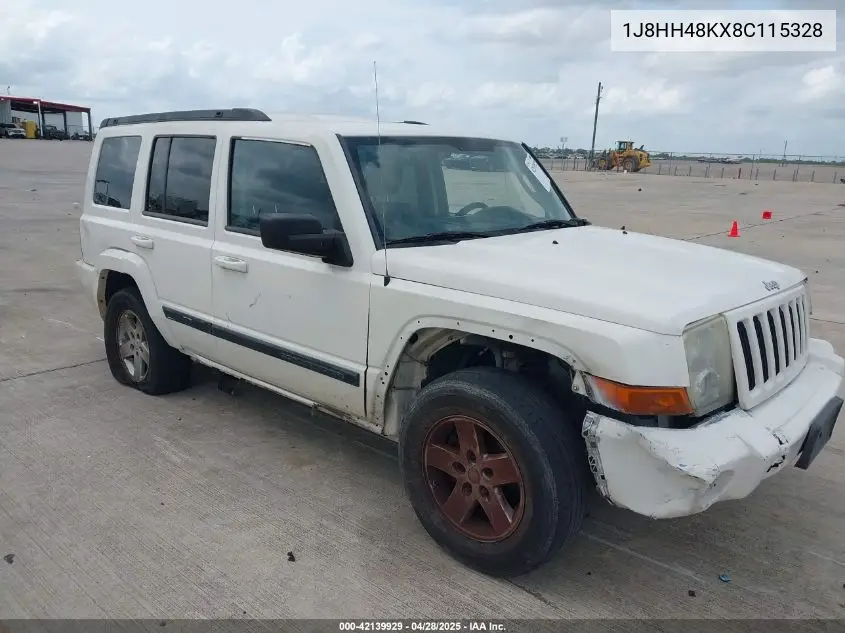 2008 Jeep Commander Sport VIN: 1J8HH48KX8C115328 Lot: 42139929