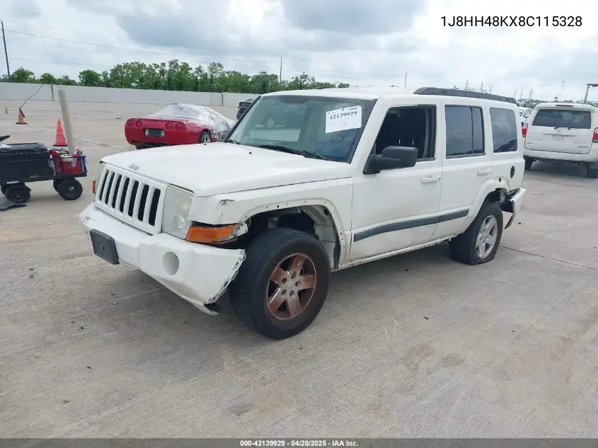 2008 Jeep Commander Sport VIN: 1J8HH48KX8C115328 Lot: 42139929
