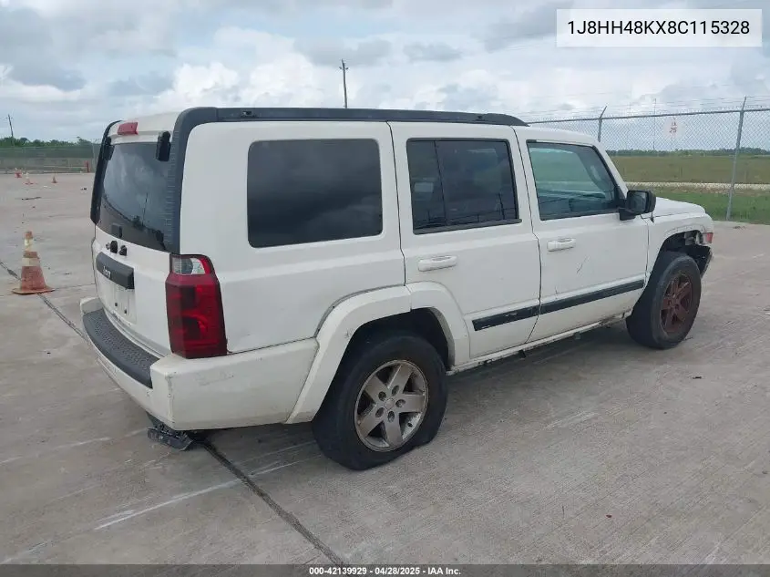 2008 Jeep Commander Sport VIN: 1J8HH48KX8C115328 Lot: 42139929