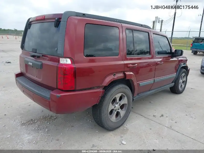2008 Jeep Commander Sport VIN: 1J8HG48K48C175446 Lot: 42206365