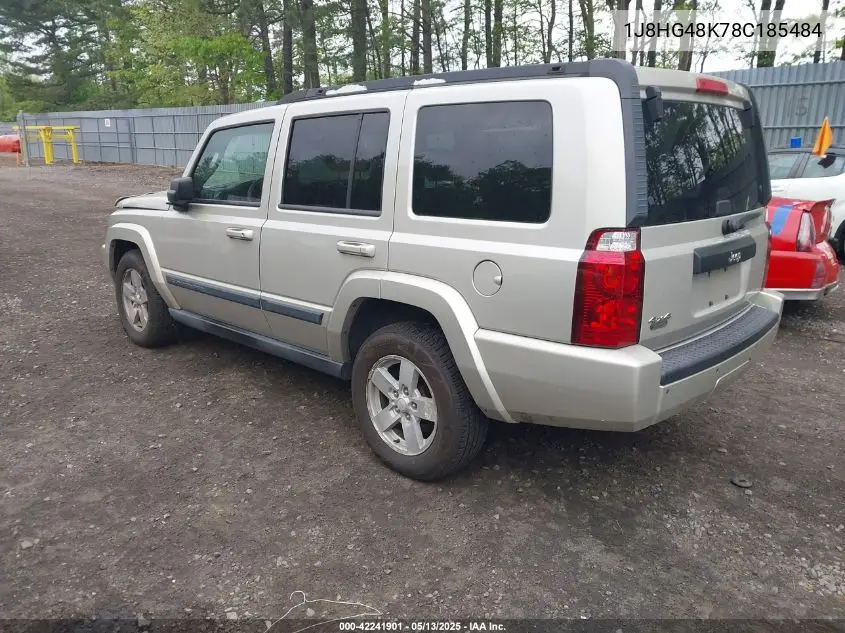 2008 Jeep Commander Sport VIN: 1J8HG48K78C185484 Lot: 42241901