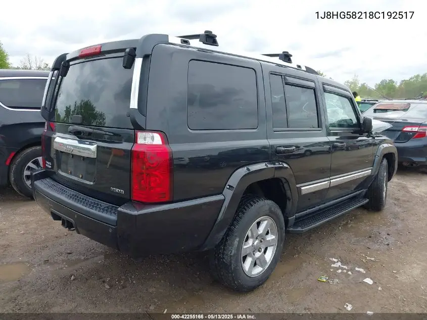 2008 Jeep Commander Limited VIN: 1J8HG58218C192517 Lot: 42255166