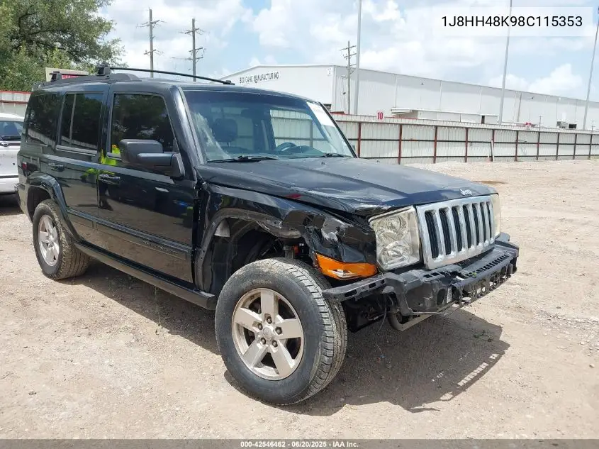 2008 Jeep Commander Sport VIN: 1J8HH48K98C115353 Lot: 42546462