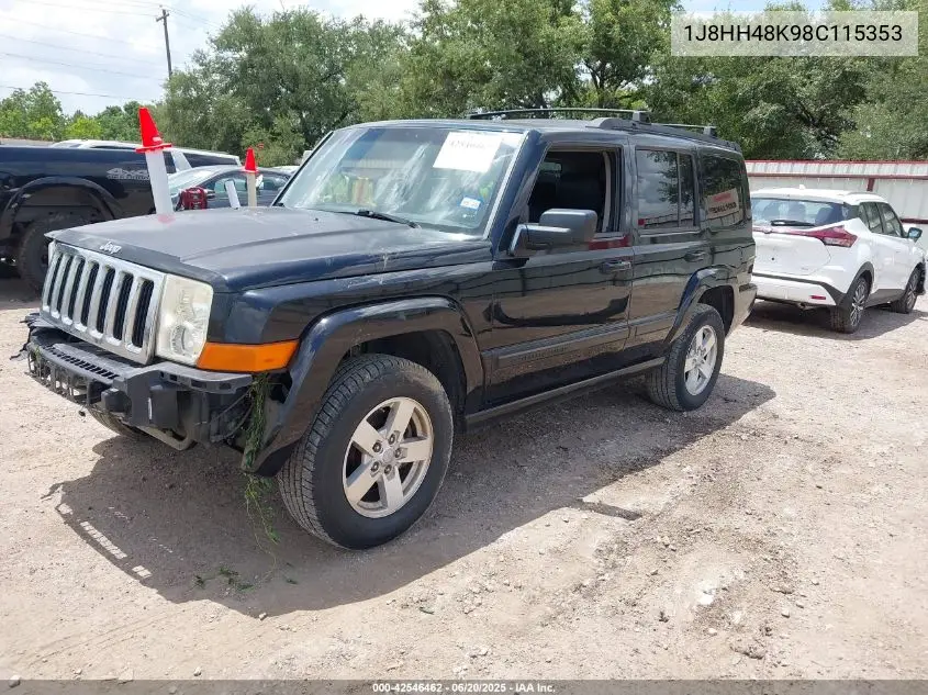 2008 Jeep Commander Sport VIN: 1J8HH48K98C115353 Lot: 42546462