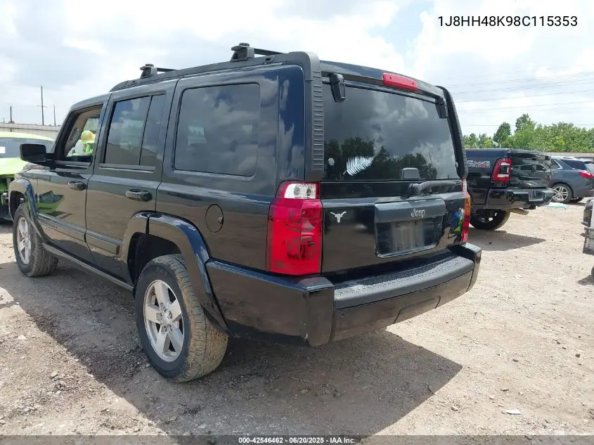 2008 Jeep Commander Sport VIN: 1J8HH48K98C115353 Lot: 42546462