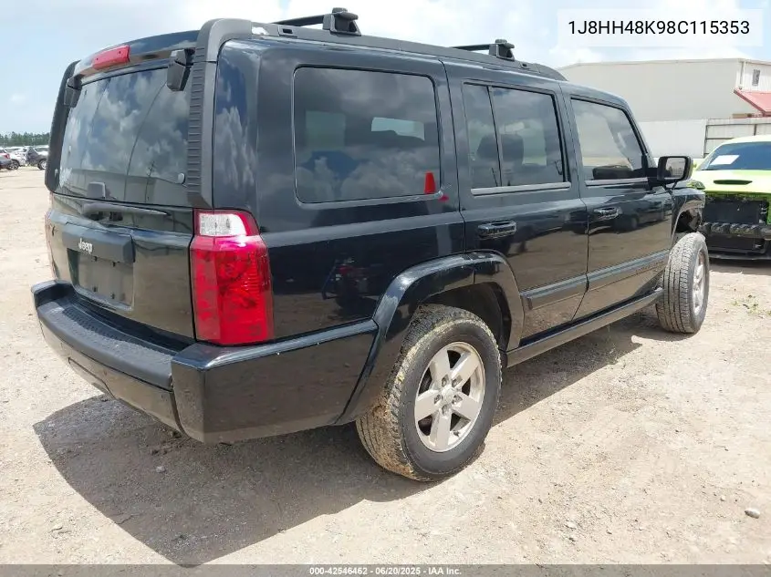 2008 Jeep Commander Sport VIN: 1J8HH48K98C115353 Lot: 42546462