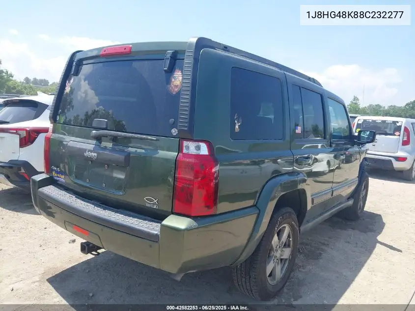 2008 Jeep Commander Sport VIN: 1J8HG48K88C232277 Lot: 42582253
