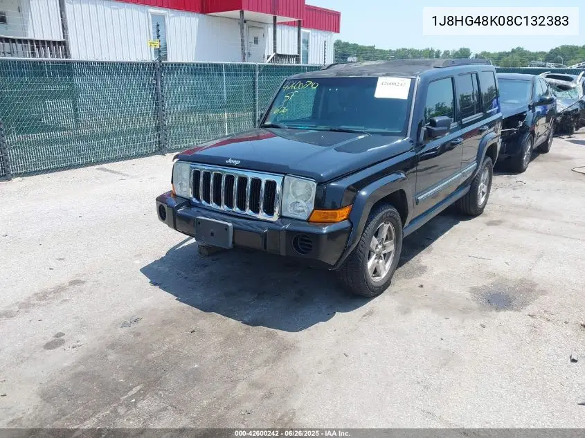 2008 Jeep Commander Sport VIN: 1J8HG48K08C132383 Lot: 42600242