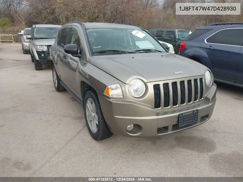 2007 Jeep Compass Sport VIN: 1J8FT47W47D428930 Lot: 41183012