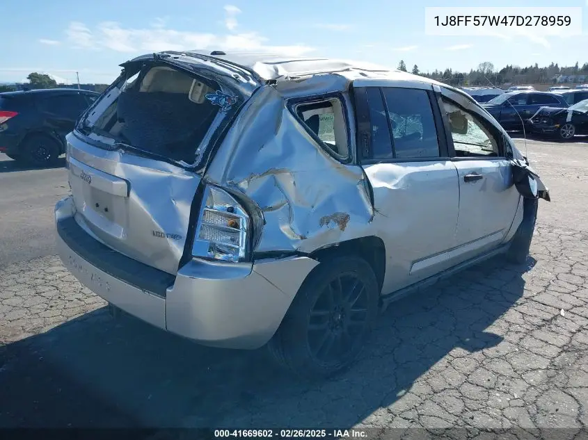 2007 Jeep Compass Limited VIN: 1J8FF57W47D278959 Lot: 41669602
