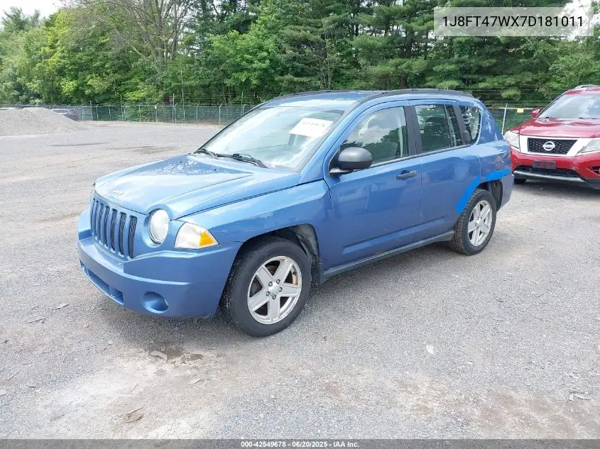 2007 Jeep Compass Sport VIN: 1J8FT47WX7D181011 Lot: 42549678