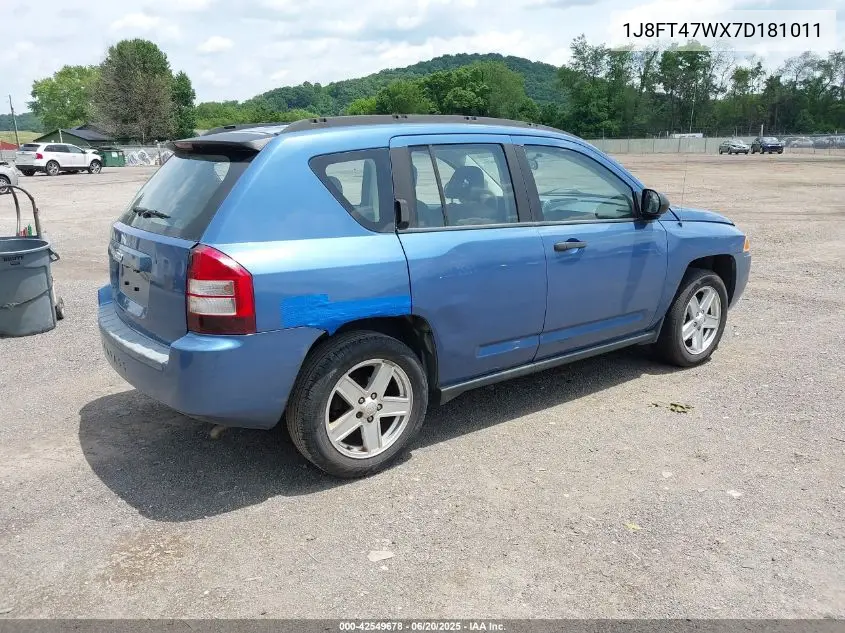2007 Jeep Compass Sport VIN: 1J8FT47WX7D181011 Lot: 42549678