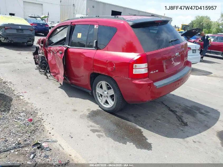 2007 Jeep Compass Sport VIN: 1J8FF47W47D415957 Lot: 42572225