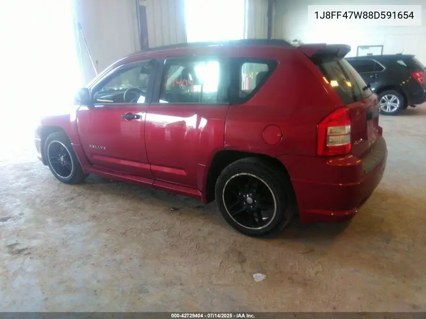 2008 Jeep Compass Sport VIN: 1J8FF47W88D591654 Lot: 42729404