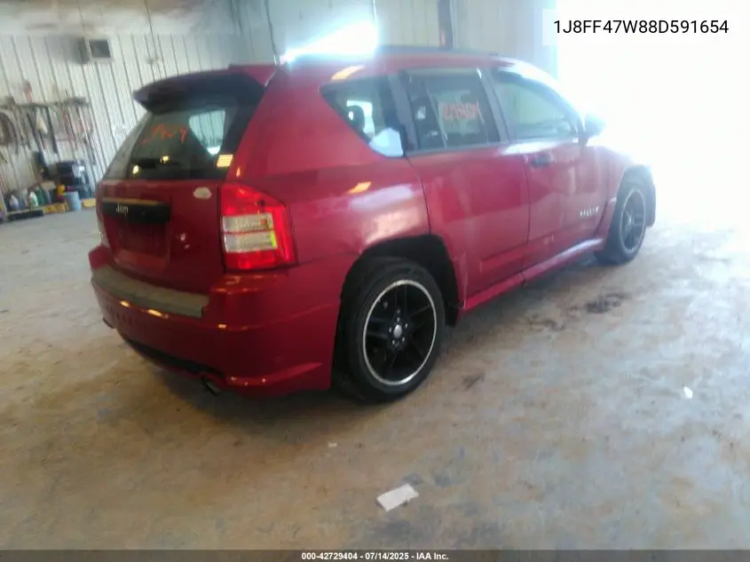 2008 Jeep Compass Sport VIN: 1J8FF47W88D591654 Lot: 42729404