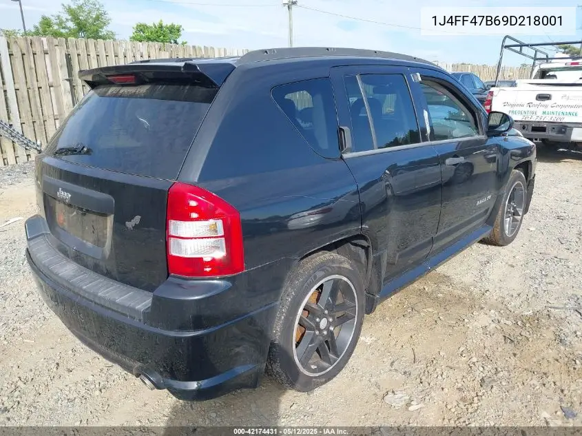 2009 Jeep Compass Sport VIN: 1J4FF47B69D218001 Lot: 42174431