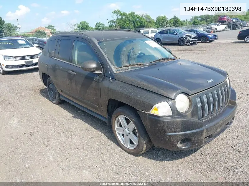 2009 Jeep Compass Sport VIN: 1J4FT47BX9D189398 Lot: 42600138