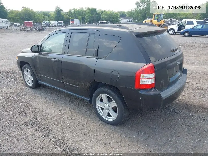 2009 Jeep Compass Sport VIN: 1J4FT47BX9D189398 Lot: 42600138
