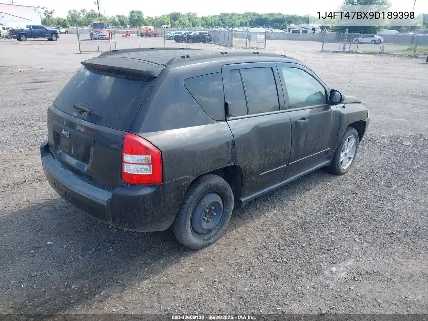 2009 Jeep Compass Sport VIN: 1J4FT47BX9D189398 Lot: 42600138