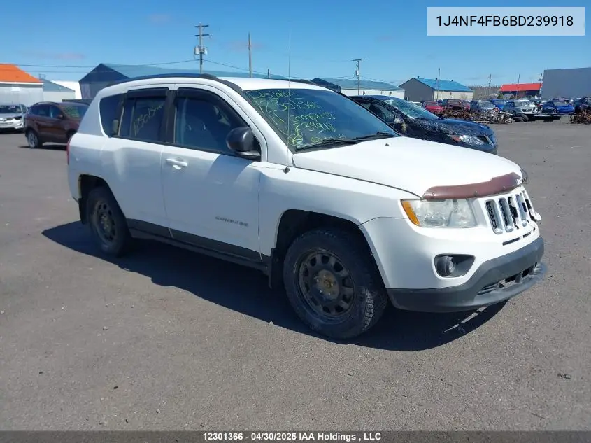2011 Jeep Compass VIN: 1J4NF4FB6BD239918 Lot: 12301366