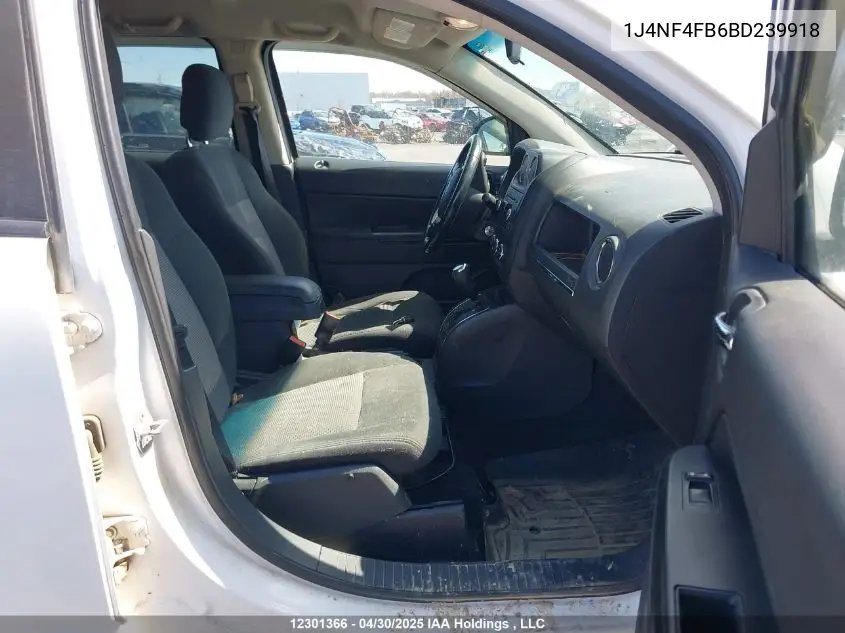 2011 Jeep Compass VIN: 1J4NF4FB6BD239918 Lot: 12301366