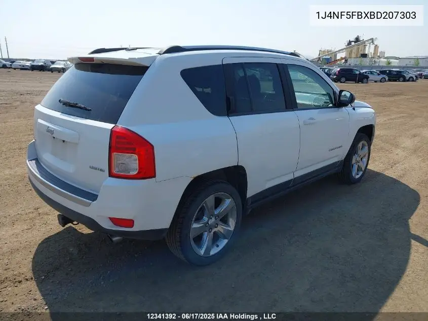 2011 Jeep Compass Limited VIN: 1J4NF5FBXBD207303 Lot: 12341392