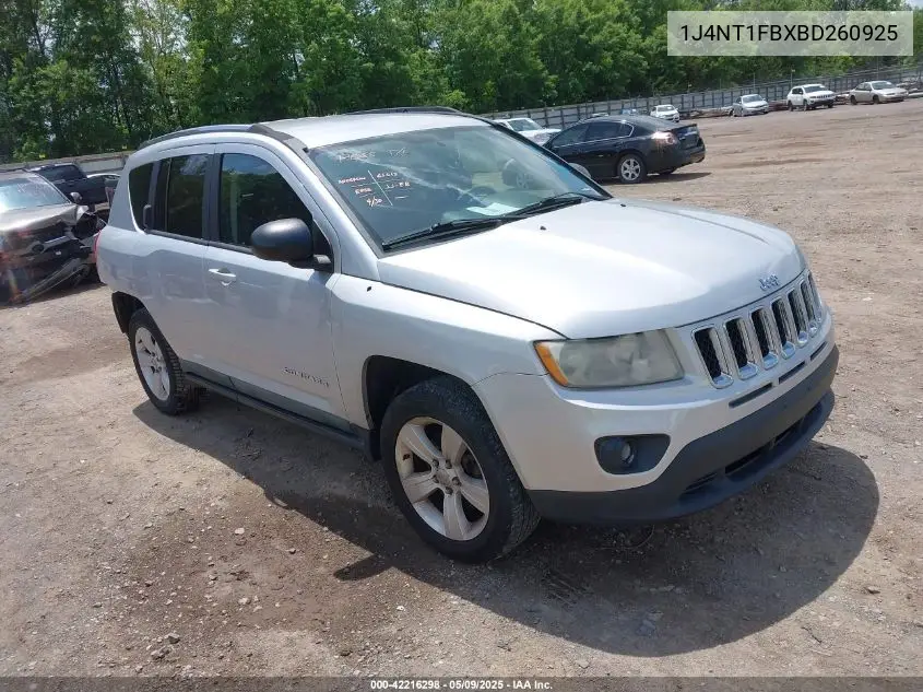 2011 Jeep Compass VIN: 1J4NT1FBXBD260925 Lot: 42216298