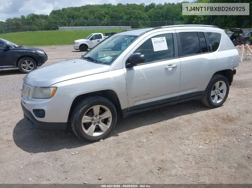 2011 Jeep Compass VIN: 1J4NT1FBXBD260925 Lot: 42216298
