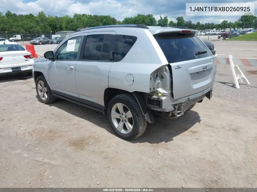 2011 Jeep Compass VIN: 1J4NT1FBXBD260925 Lot: 42216298