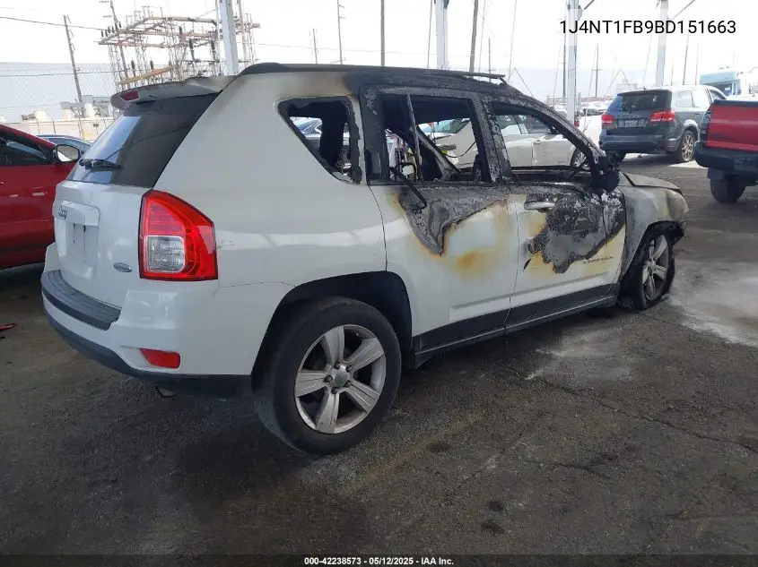 2011 Jeep Compass VIN: 1J4NT1FB9BD151663 Lot: 42238573