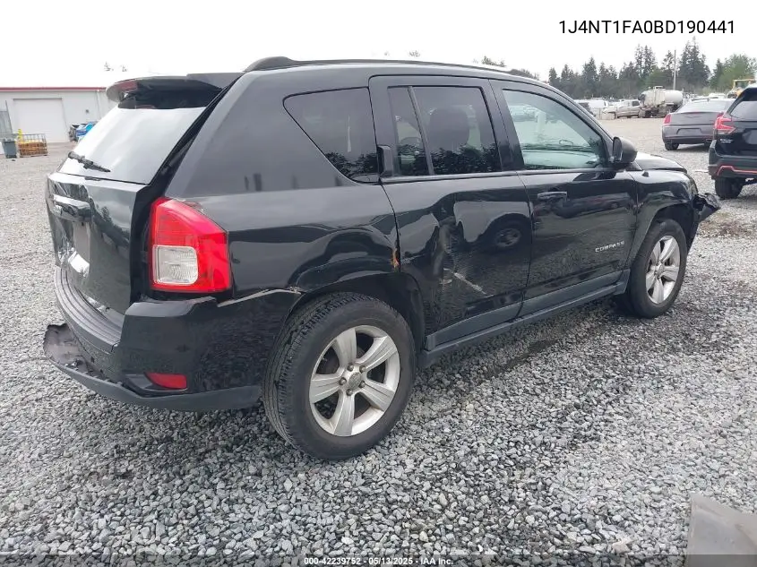 2011 Jeep Compass Sport VIN: 1J4NT1FA0BD190441 Lot: 42239752