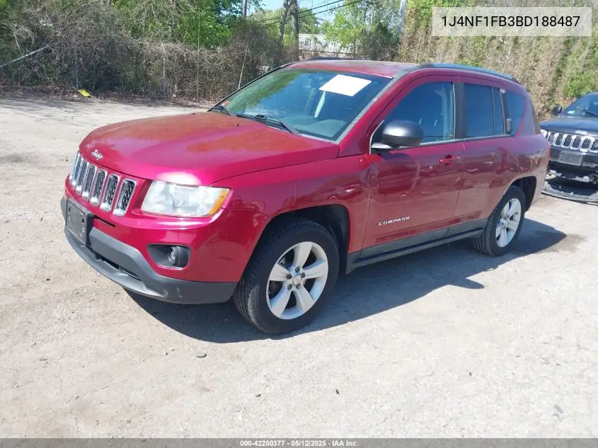 2011 Jeep Compass VIN: 1J4NF1FB3BD188487 Lot: 42250377
