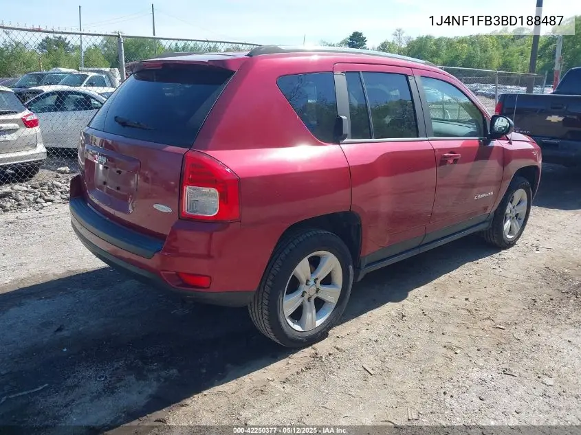 2011 Jeep Compass VIN: 1J4NF1FB3BD188487 Lot: 42250377