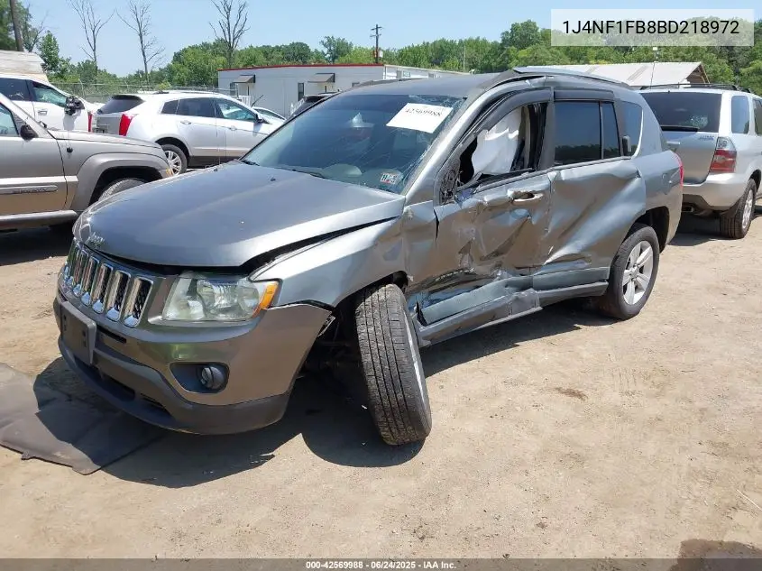 2011 Jeep Compass VIN: 1J4NF1FB8BD218972 Lot: 42569988