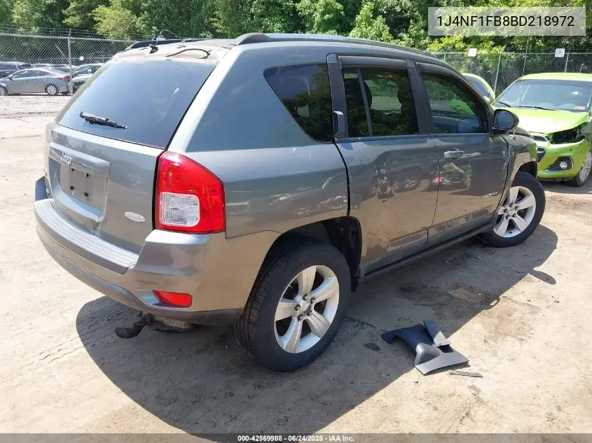 2011 Jeep Compass VIN: 1J4NF1FB8BD218972 Lot: 42569988
