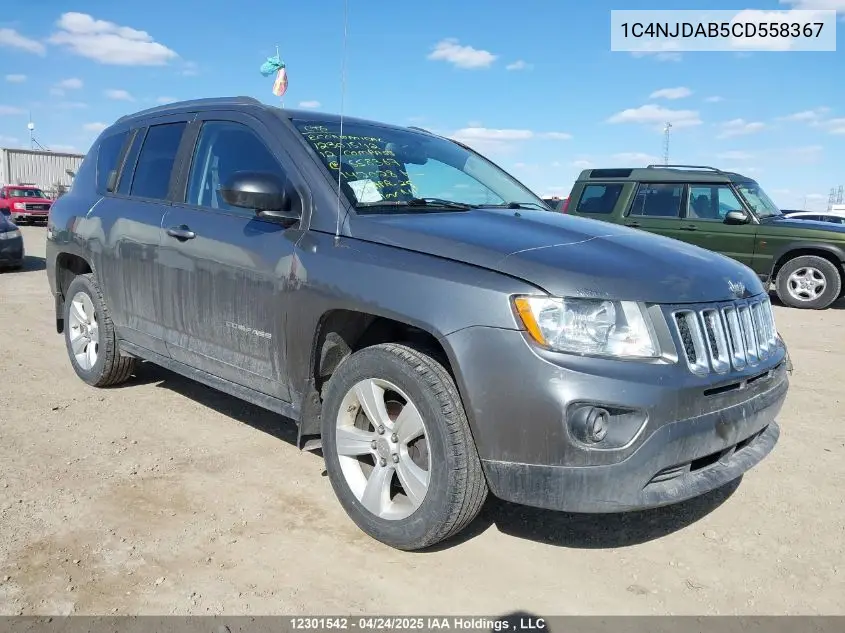 2012 Jeep Compass Sport/North VIN: 1C4NJDAB5CD558367 Lot: 12301542