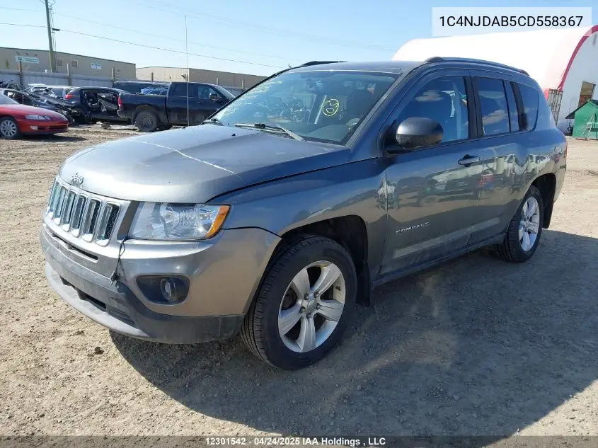 2012 Jeep Compass Sport/North VIN: 1C4NJDAB5CD558367 Lot: 12301542