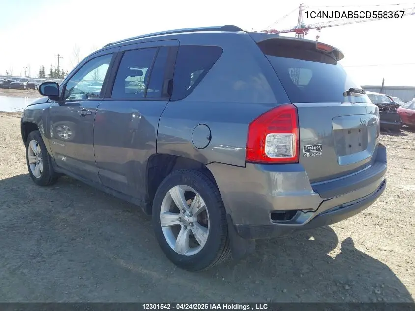 2012 Jeep Compass Sport/North VIN: 1C4NJDAB5CD558367 Lot: 12301542