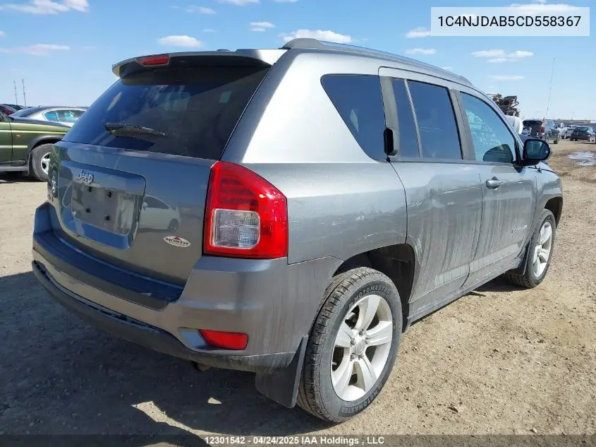 2012 Jeep Compass Sport/North VIN: 1C4NJDAB5CD558367 Lot: 12301542