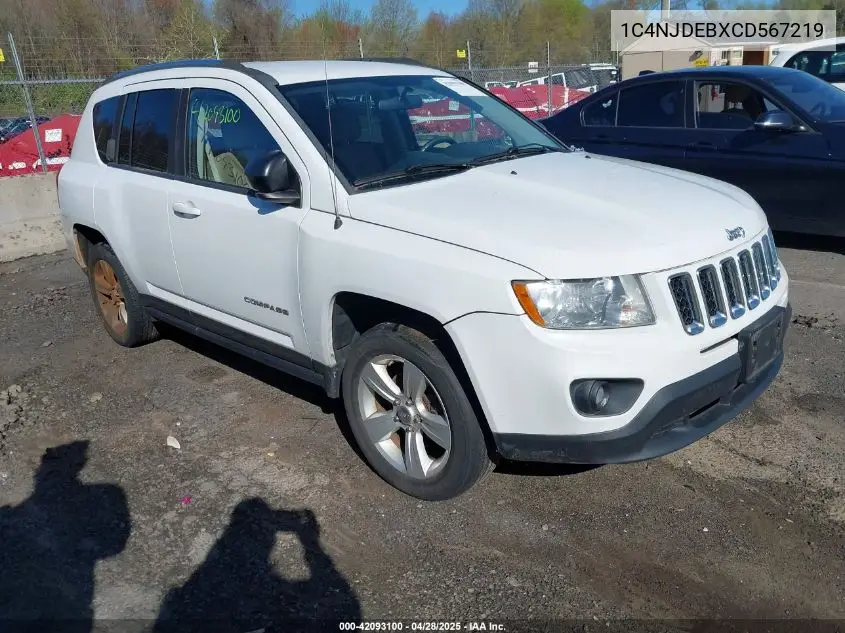 2012 Jeep Compass Latitude VIN: 1C4NJDEBXCD567219 Lot: 42093100