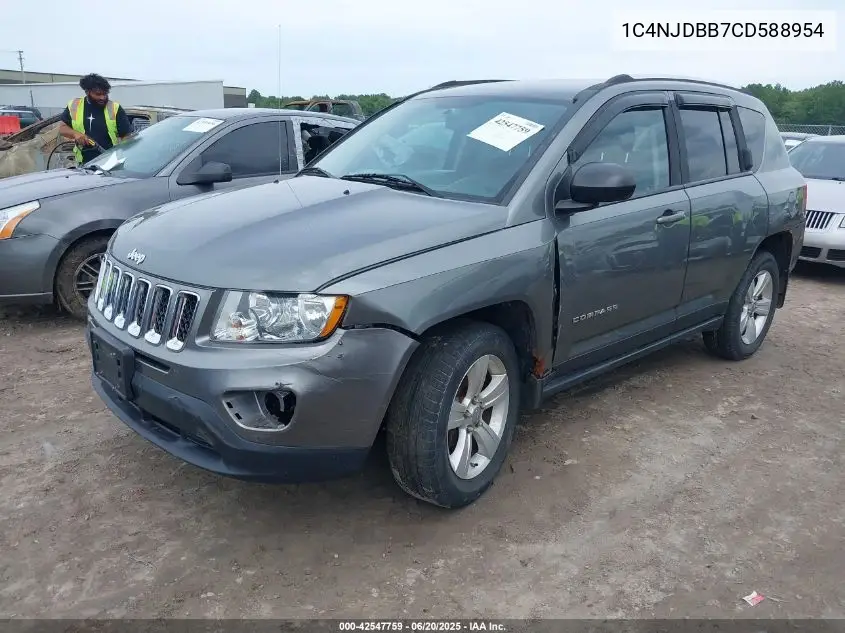 2012 Jeep Compass Sport VIN: 1C4NJDBB7CD588954 Lot: 42547759