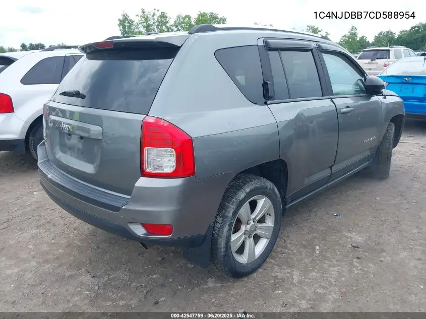 2012 Jeep Compass Sport VIN: 1C4NJDBB7CD588954 Lot: 42547759