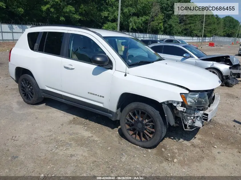 2012 Jeep Compass Latitude VIN: 1C4NJCEB0CD686455 Lot: 42585048