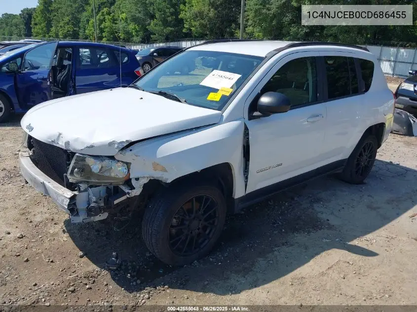 2012 Jeep Compass Latitude VIN: 1C4NJCEB0CD686455 Lot: 42585048