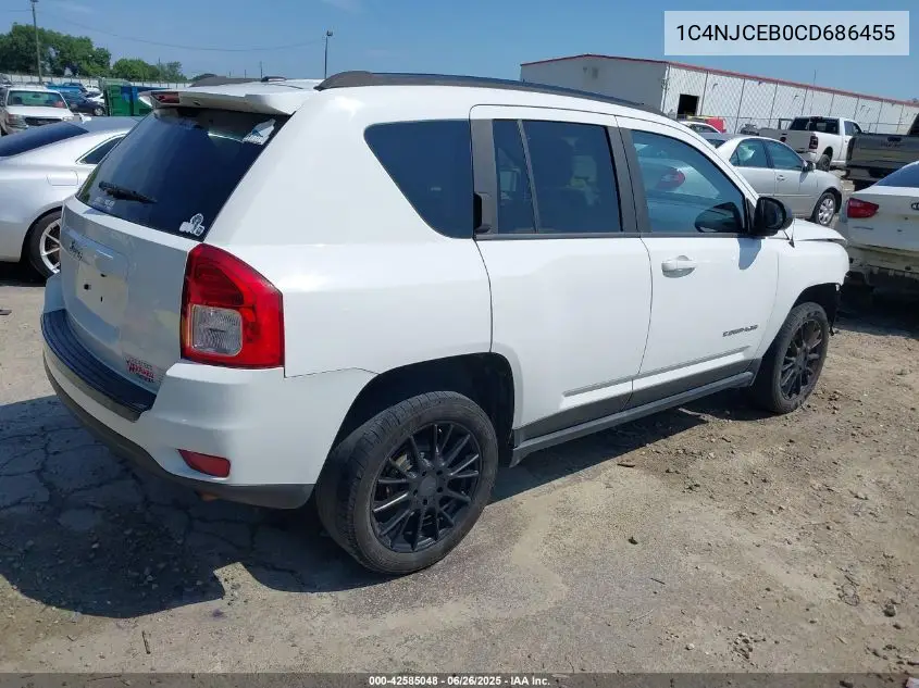 2012 Jeep Compass Latitude VIN: 1C4NJCEB0CD686455 Lot: 42585048