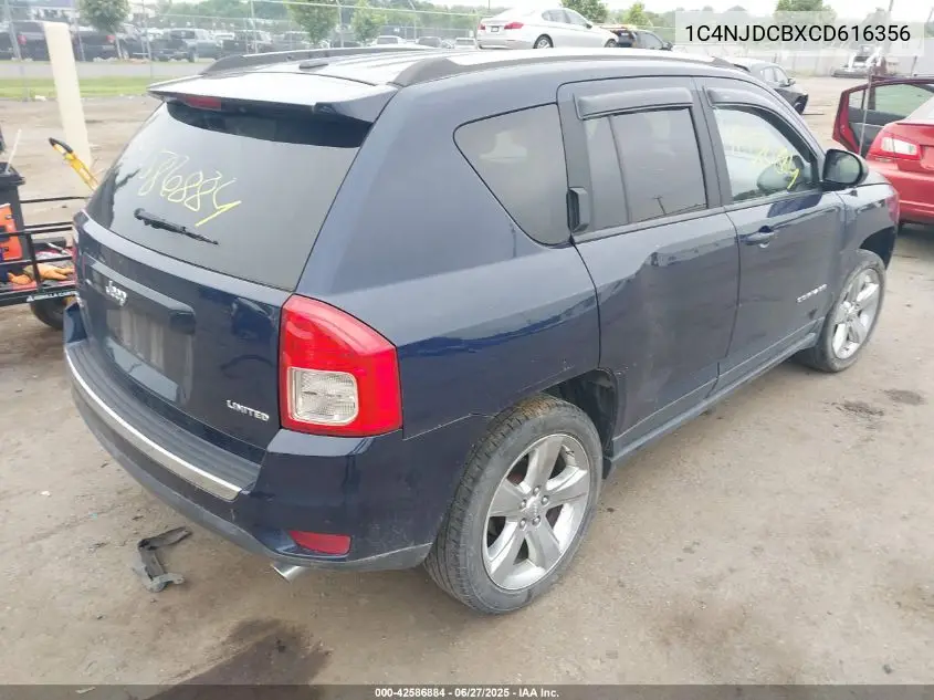 2012 Jeep Compass Limited VIN: 1C4NJDCBXCD616356 Lot: 42586884