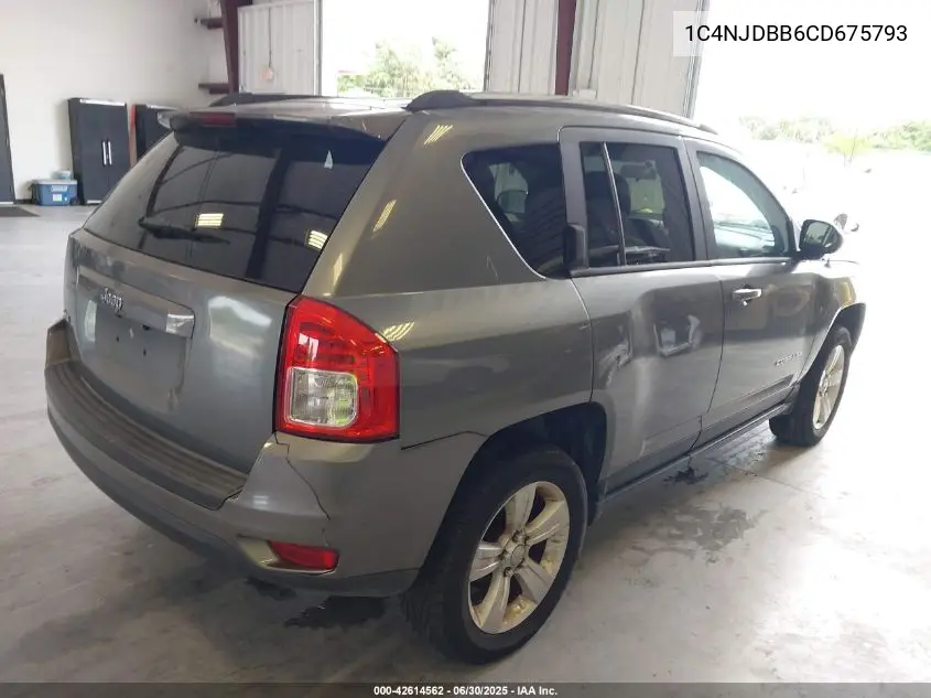 2012 Jeep Compass Sport VIN: 1C4NJDBB6CD675793 Lot: 42614562